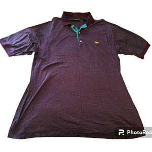 Bobby Jones Golf Polo‎ Shirt Striped Short Sleeve Golfing Casual Purple